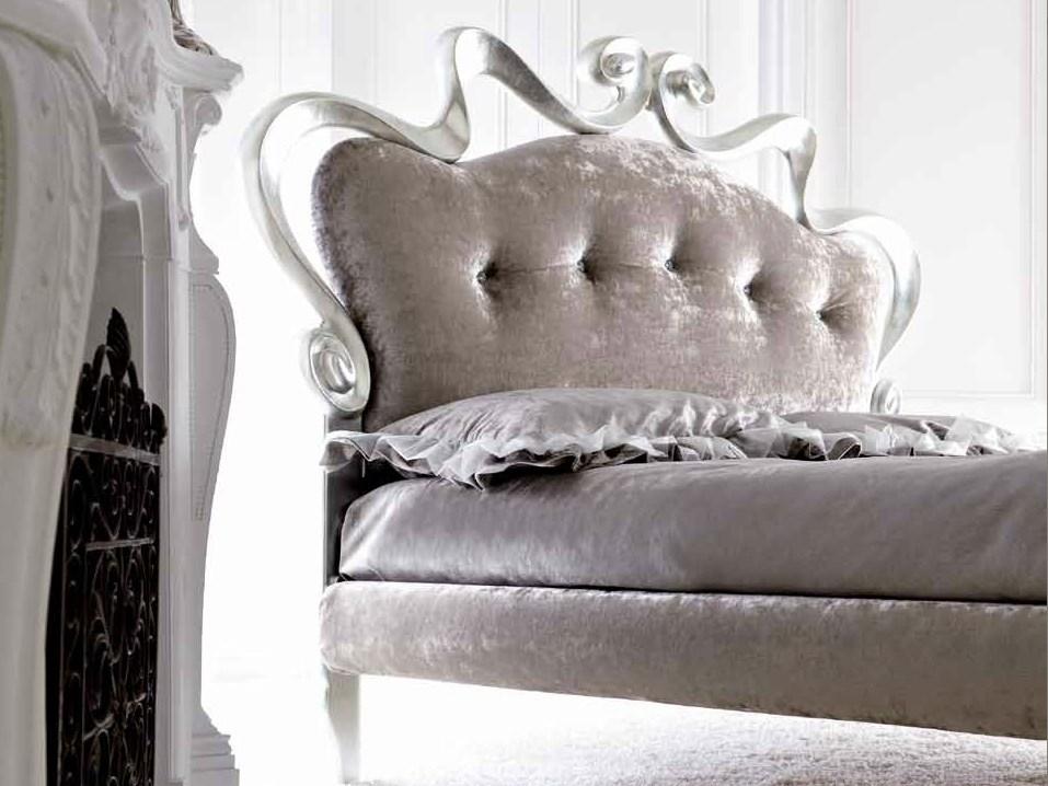 Leather double bed with upholstered headboard | Melissa Soft by Corte Zari