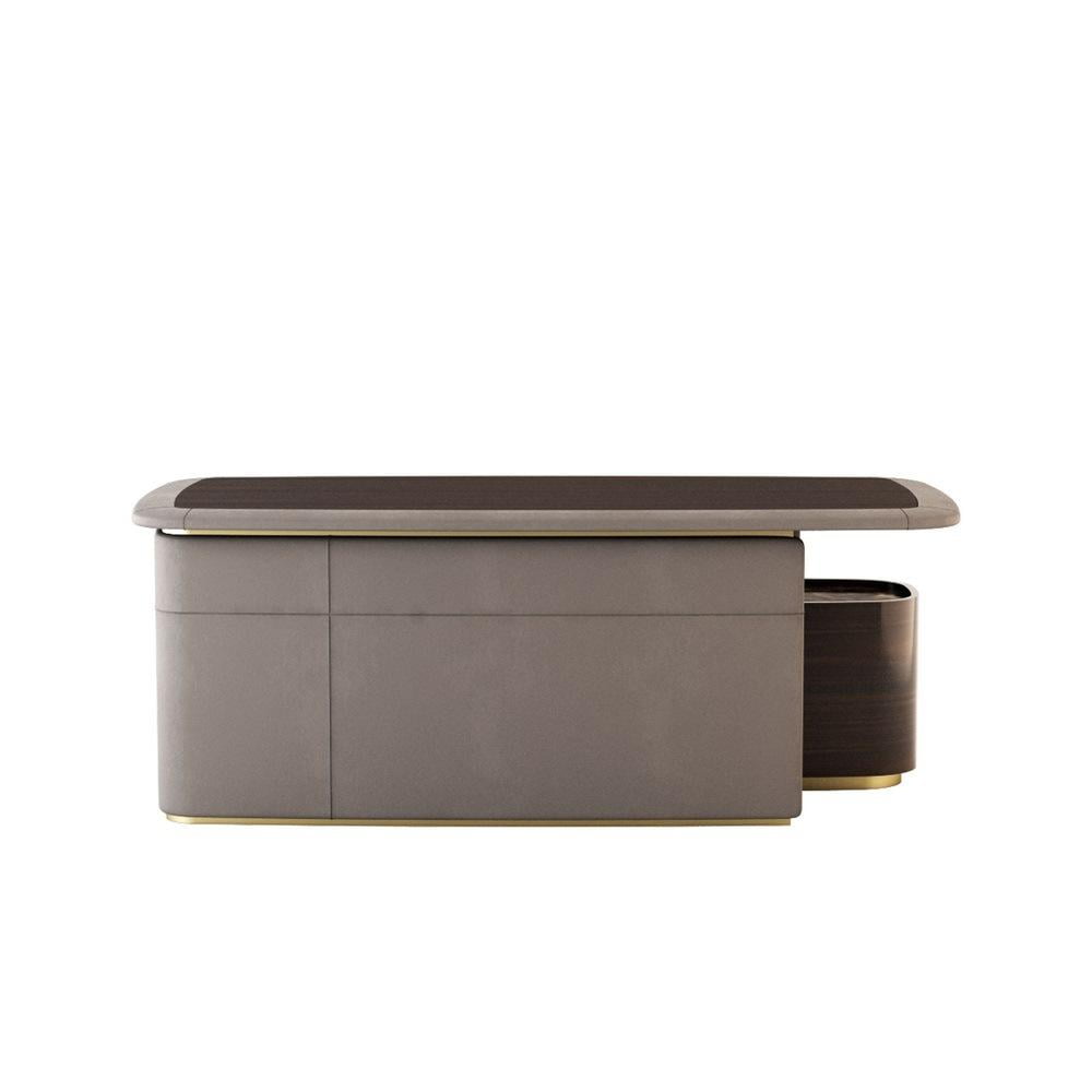 Rectangular leather writing desk with drawers | Monica by Daytona