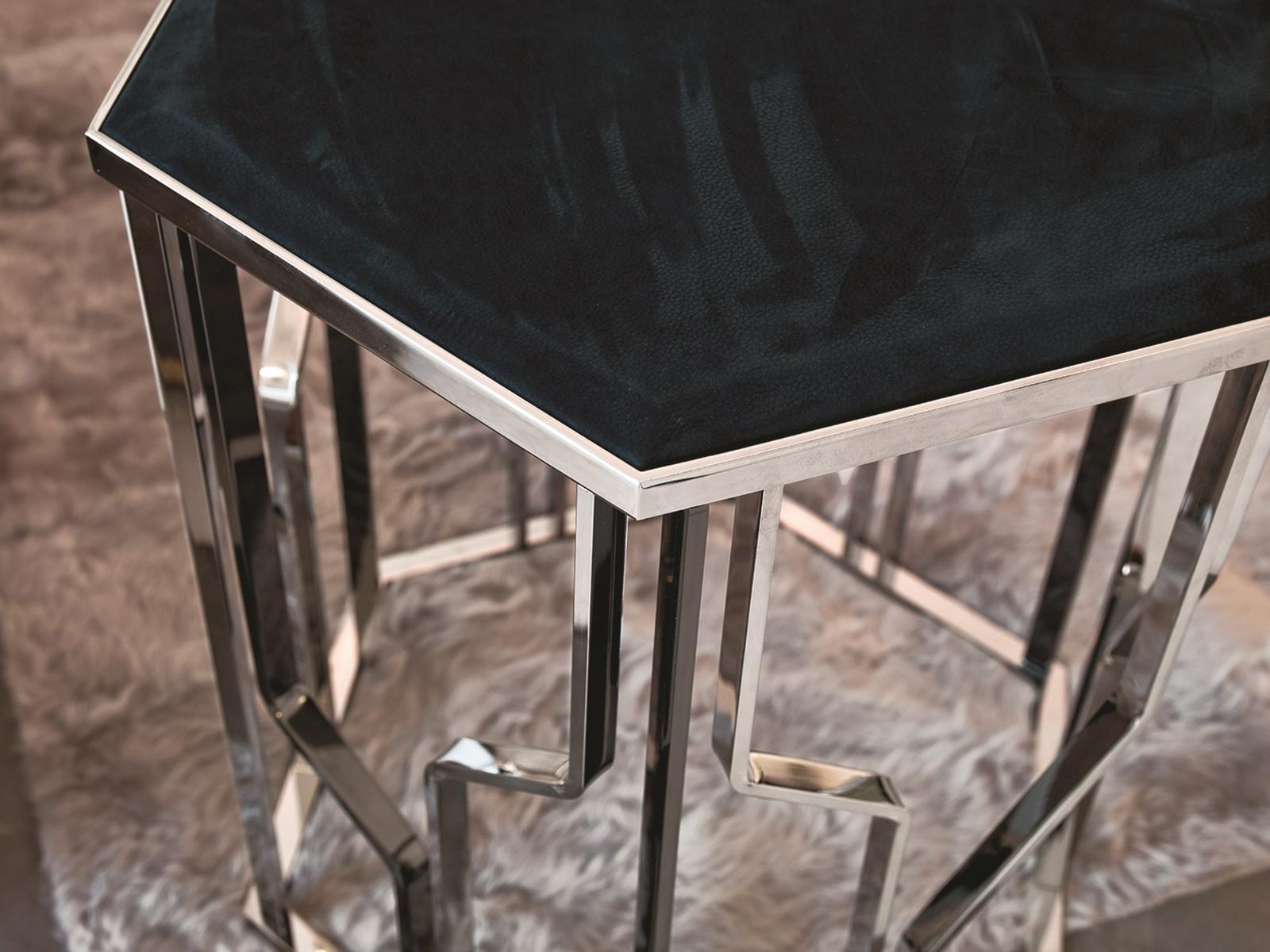 Hexagonal metal coffee table | Ginza by Longhi