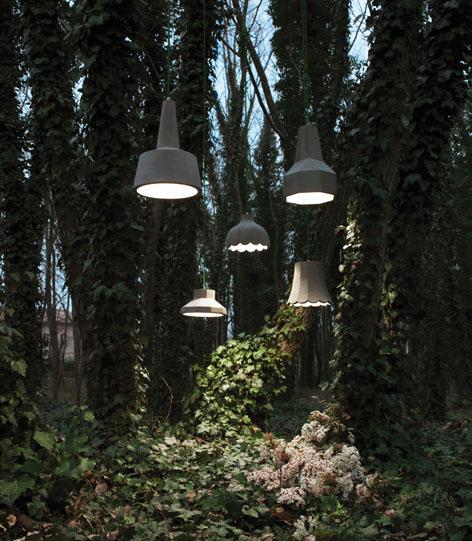 Cement outdoor pendant lamp | Brontolo by Karman
