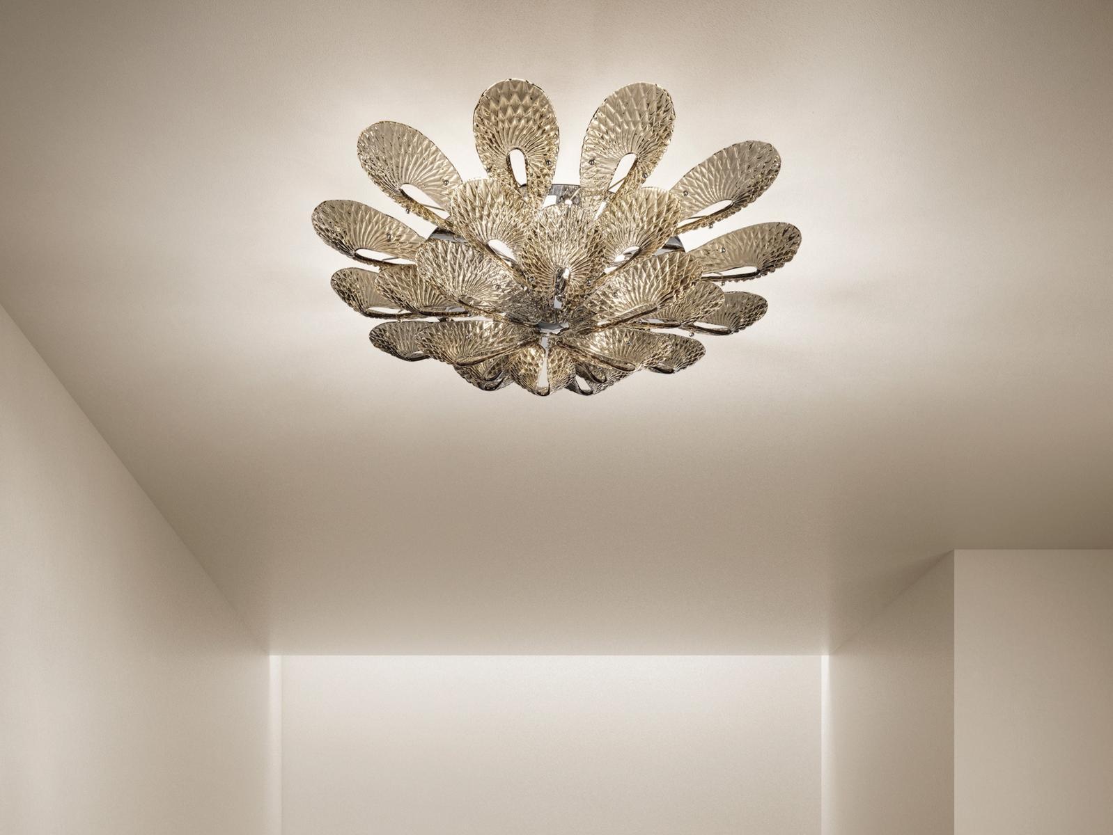 Glass ceiling light | Gabbiano by Sylcom
