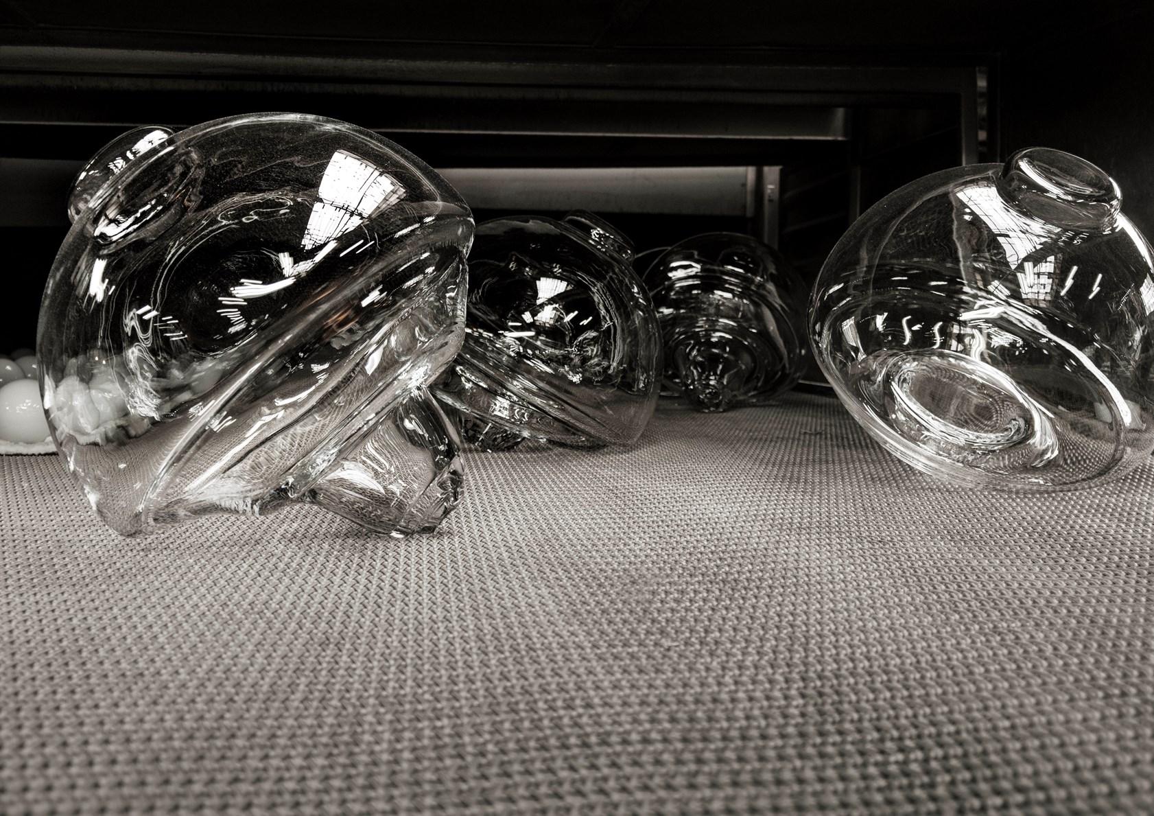 LED direct light Blown crystal floor lamp | Noctambule Bowl by Flos