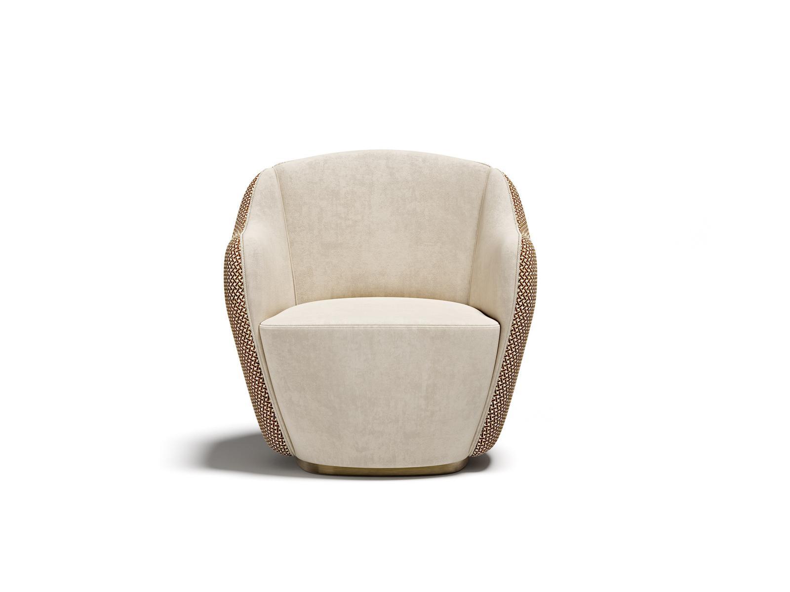 Upholstered fabric armchair with armrests | Audrey M by Capital Collection