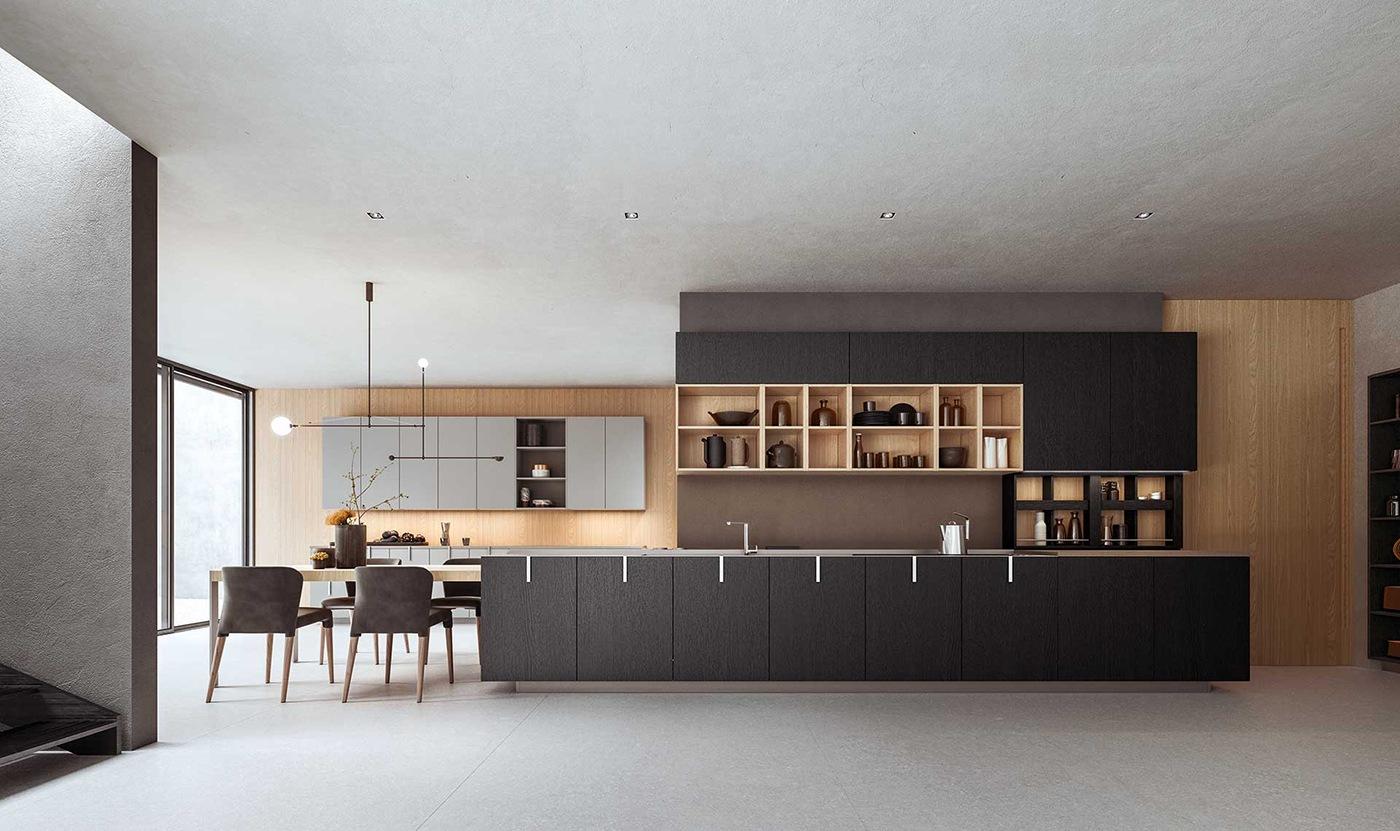 Fenix kitchen without handles ALF Valdesign Logica L0