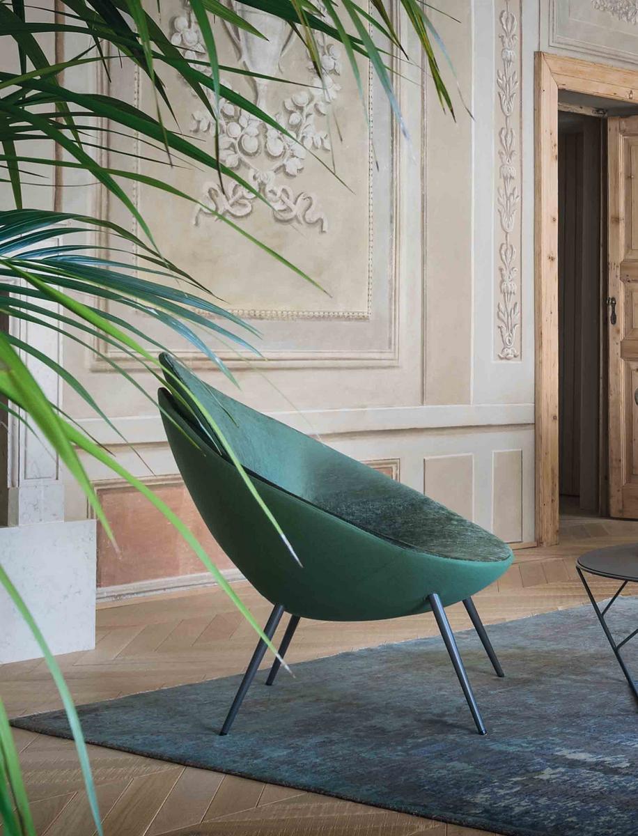 Upholstered fabric easy chair | Lock by Bonaldo