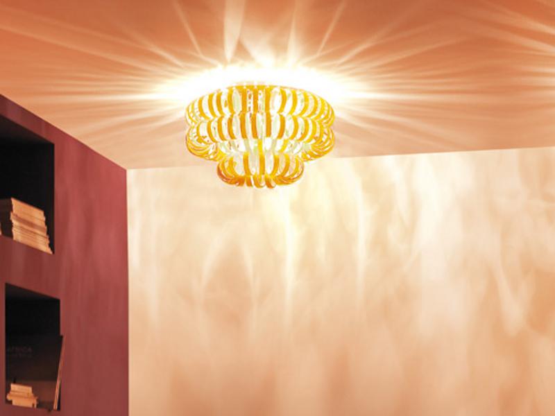 Glass ceiling lamp | Ecos Pl 60a by Vistosi