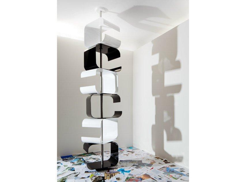 Sectional floor-ceiling mounted bookcase | Tico Big by Zava