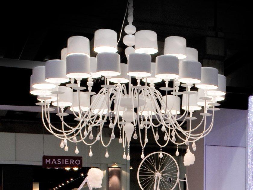 Direct light aluminium chandelier | Eva S20+10 by Masiero
