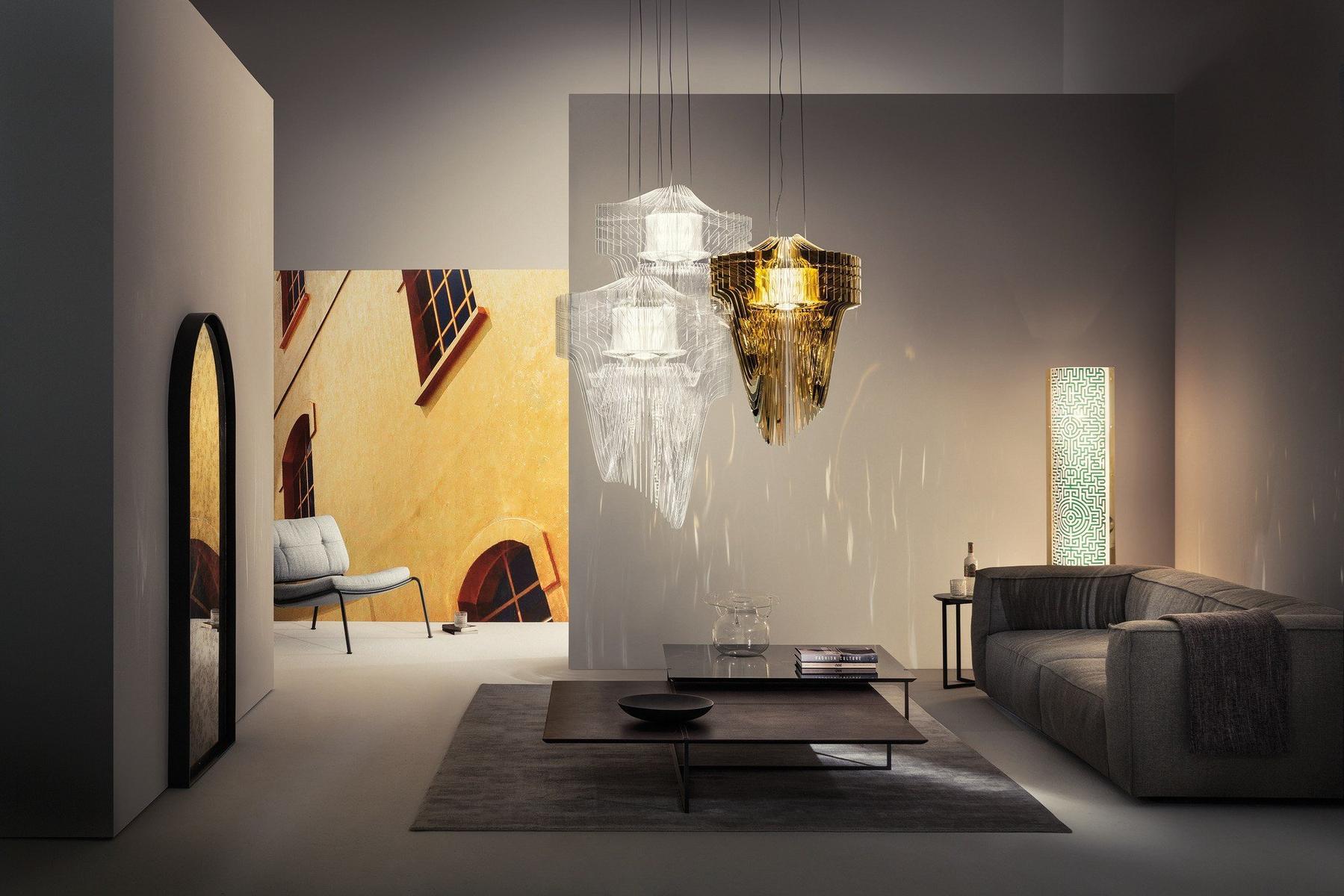 LED Lentiflex® and Cristalflex® pendant lamp | Aria Gold by Slamp