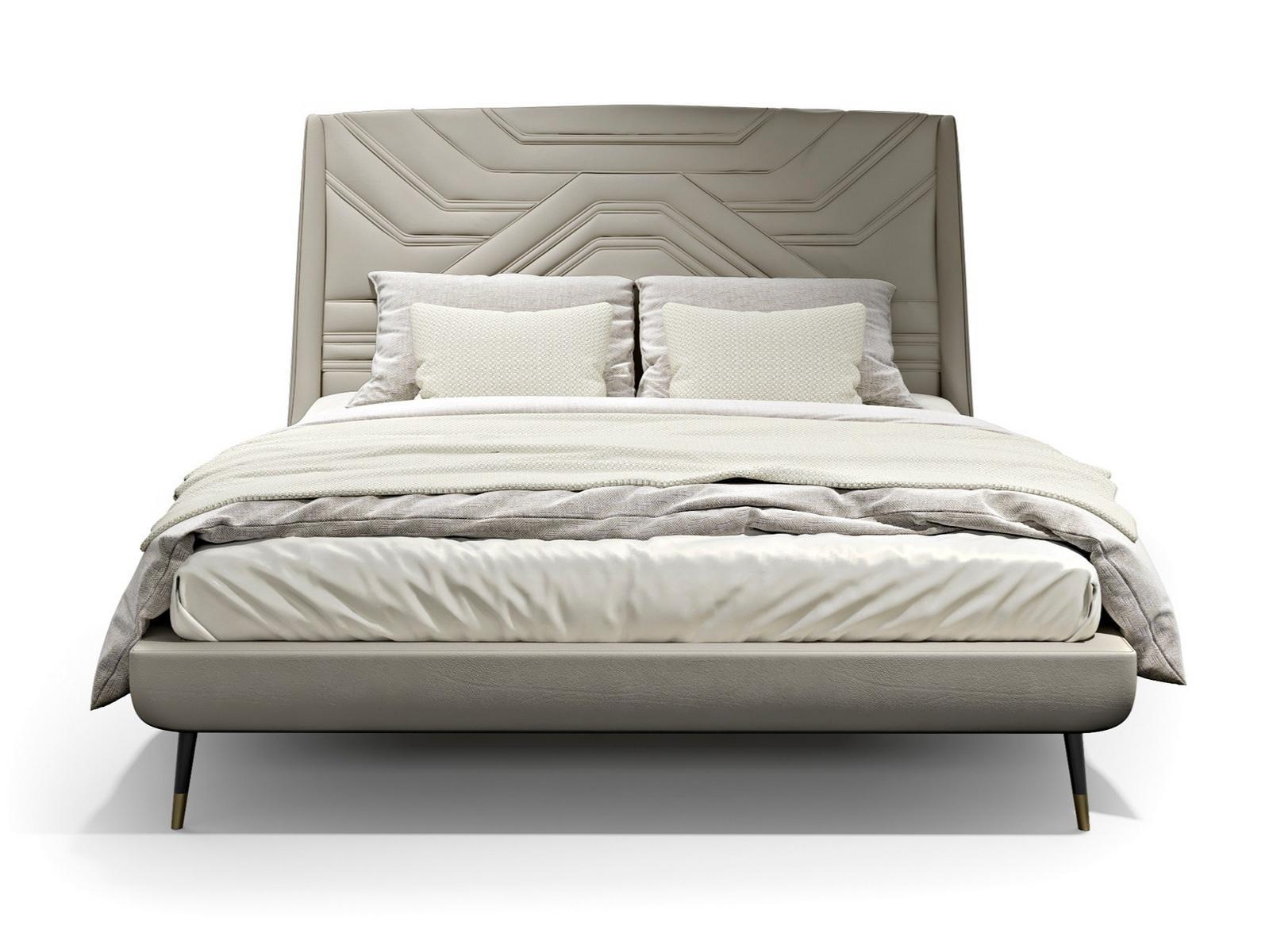 Fabric double bed with upholstered headboard | Amélie by Capital Collection