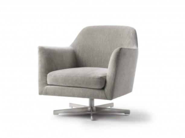 Swivel fabric armchair with armrests | Luce by Flexform