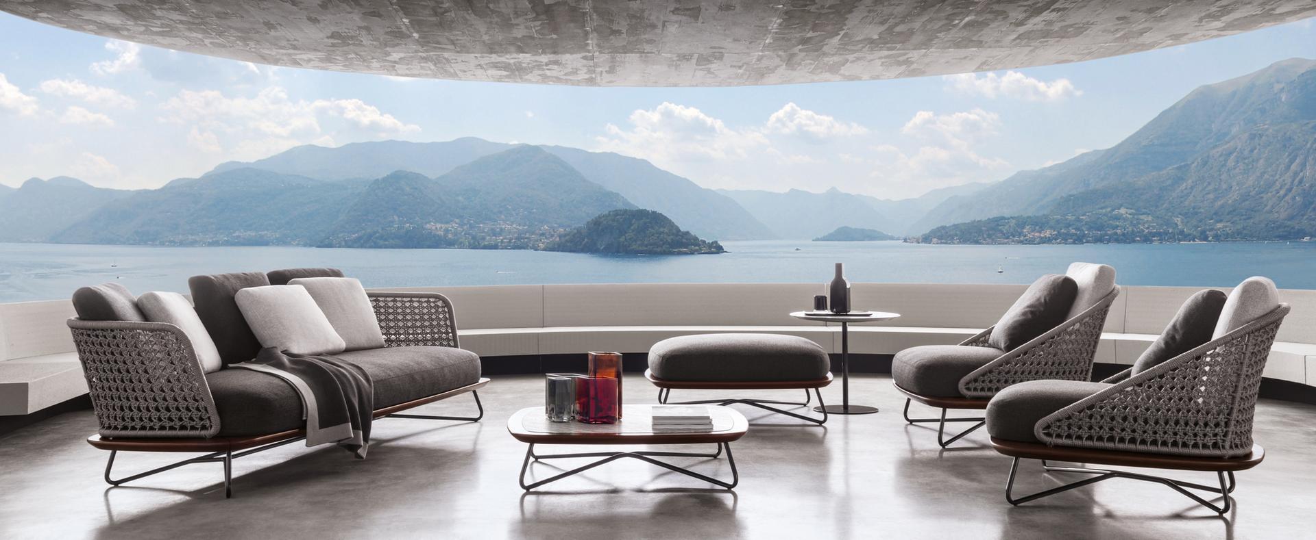 Steel and wood armchair | Rivera Armchair by Minotti