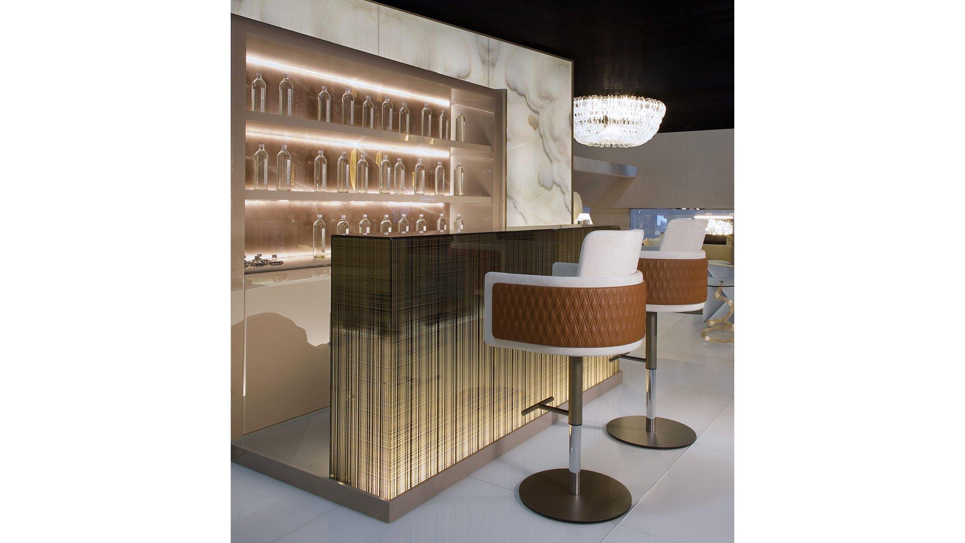 Upholstered height-adjustable stool with back | Amet by Reflex