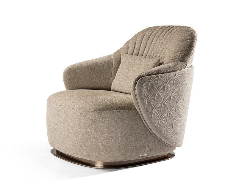 Upholstered fabric armchair with armrests | Adele by Visionnair