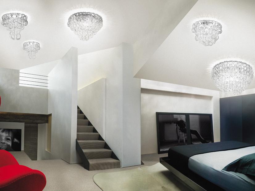 Crystal ceiling lamp | Giogali Pl 80 by Vistosi