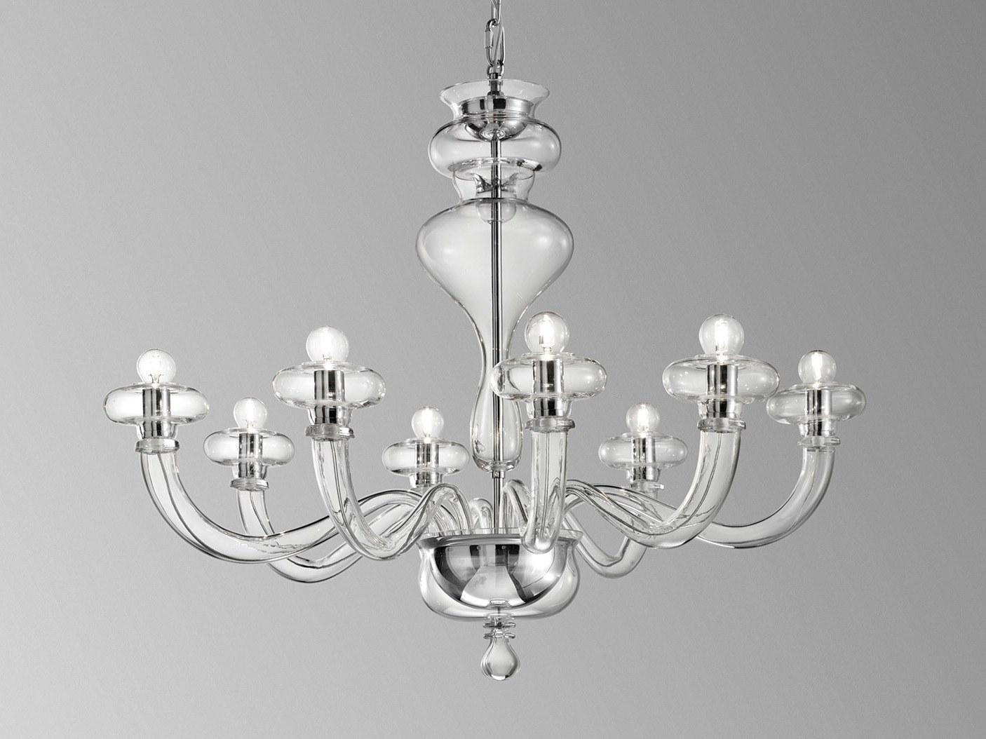 Classic style LED direct light blown glass chandelier | Boheme L8 by Leucos