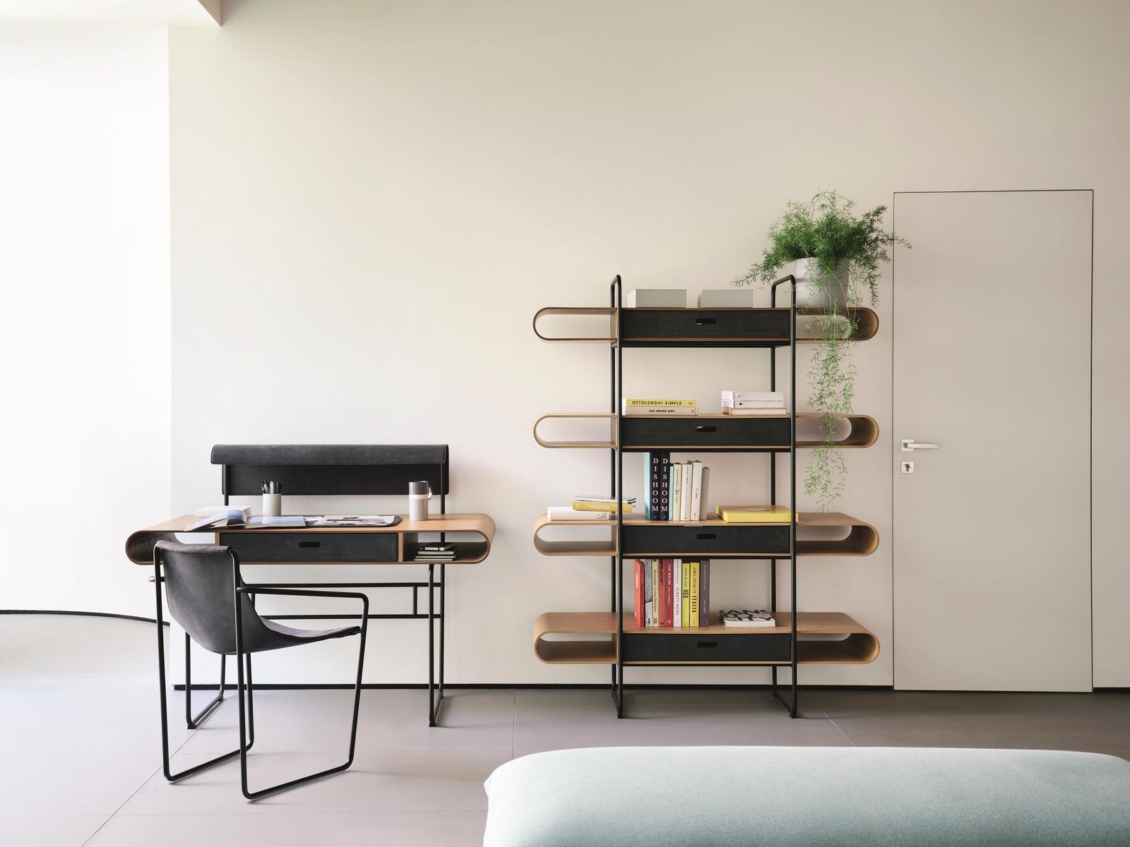 Rectangular wooden writing desk with drawers | Apelle by Midj