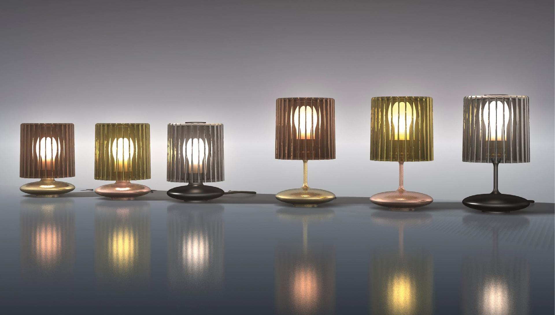 Contemporary style direct light metal table lamp | Tread Lt by Vistosi