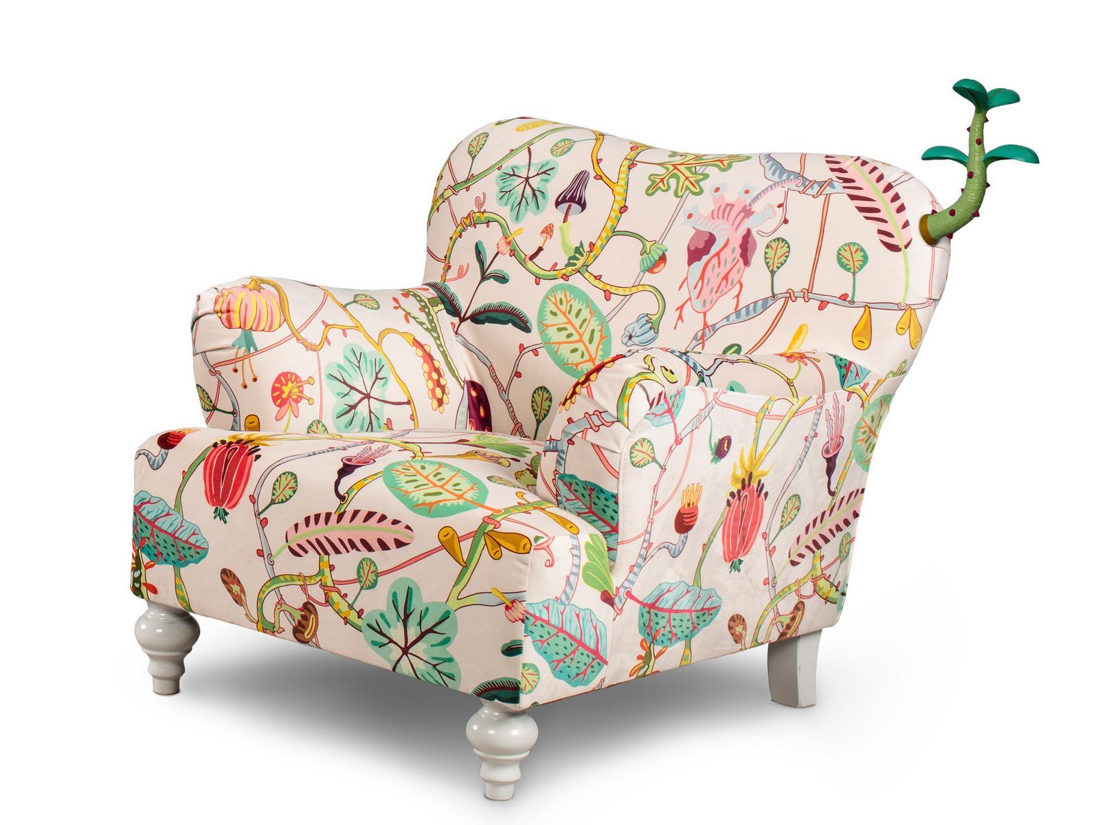 Fabric armchair with armrests | Botanical Diva by Seletti