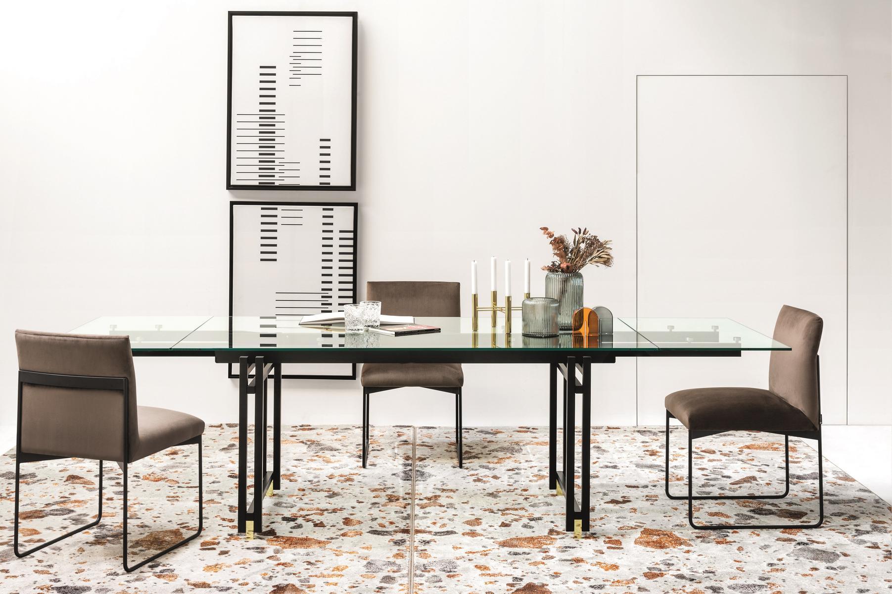 Extending rectangular glass table | Berlin by Calligaris