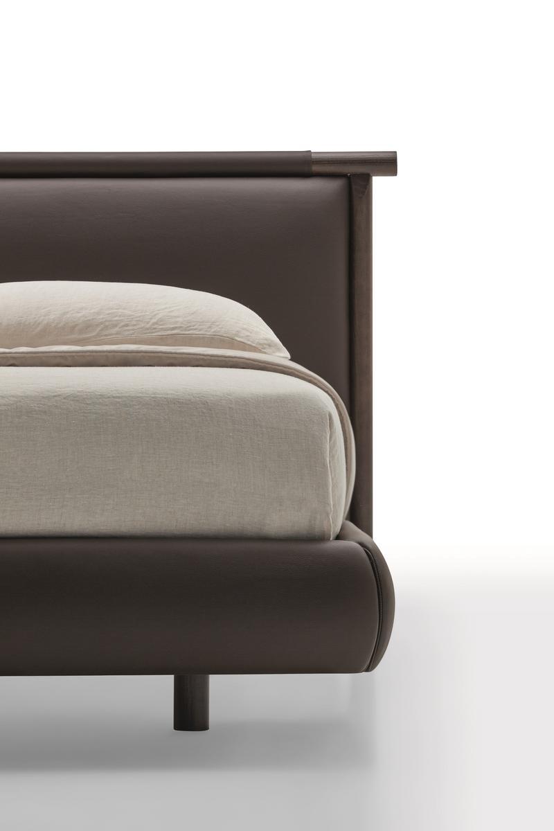 Leather bed with upholstered headboard | Nathan by Ditre Italia