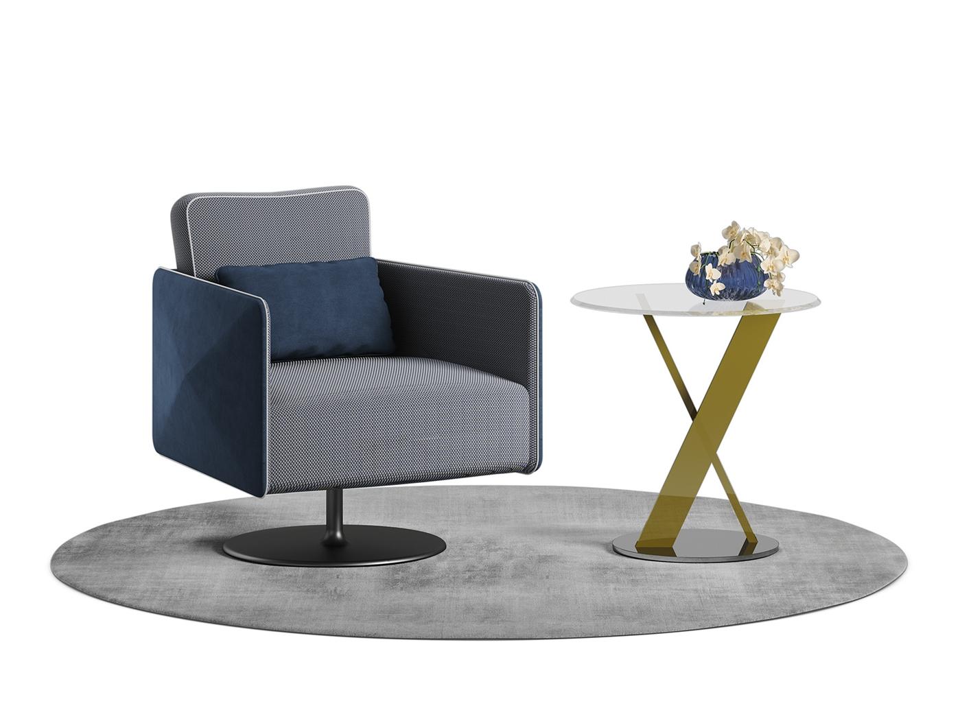 Fabric armchair with armrests | Diamante by Reflex