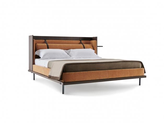Double bed with upholstered headboard | Twelve A.m. by Molteni
