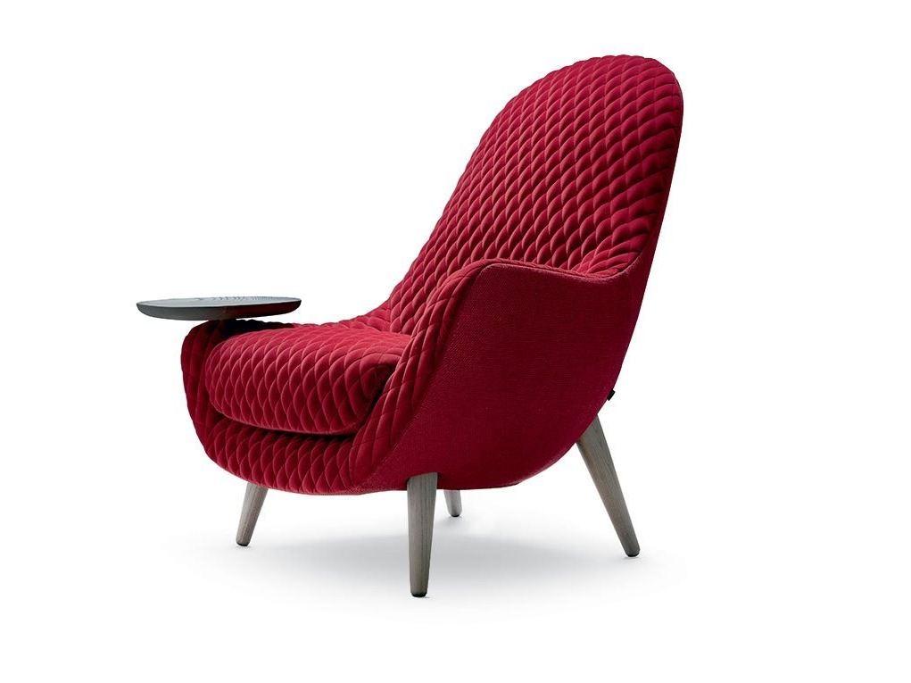 Upholstered fabric armchair with armrests | Mad King by Poliform