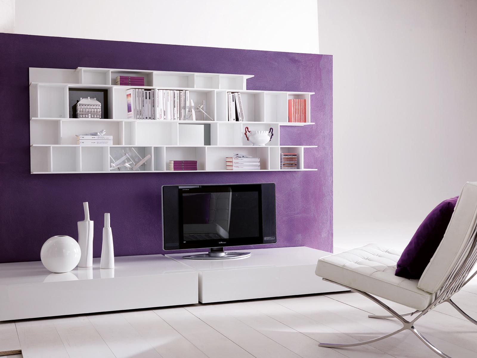 Wall-mounted modular bookcase | Byblos by Ozzio Italia