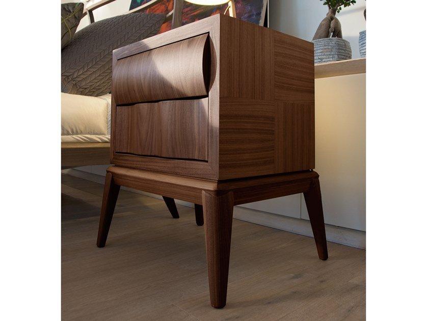 Rectangular wooden bedside table with drawers | Contemporary Living by Volpi