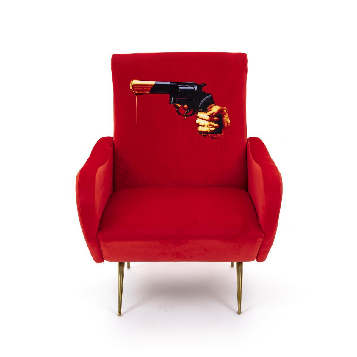 Fabric armchair with armrests | Revolver by Seletti