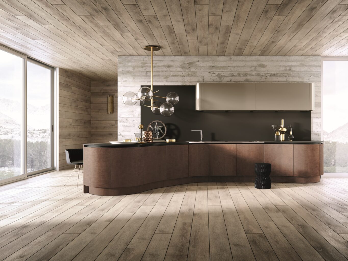 Metal kitchen with handles Aster Cucine Domina