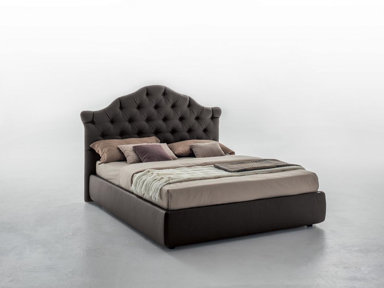 Leather double bed with tufted headboard | Veneziano by Tonin Casa