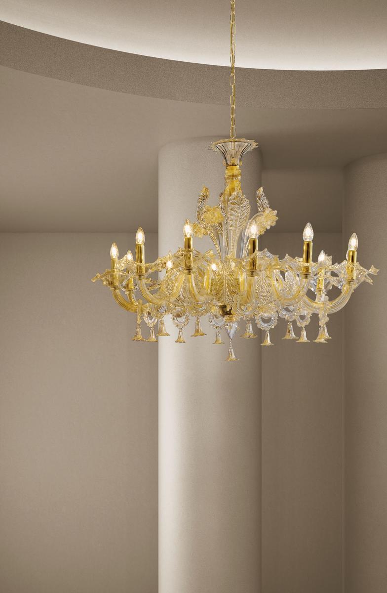 Glass chandelier | Giustinian by Sylcom