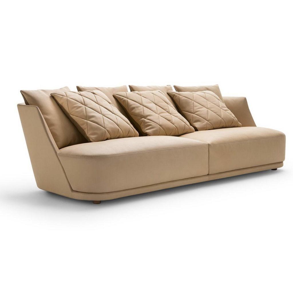Sectional leather sofa | Audrey by Alberta Salotti