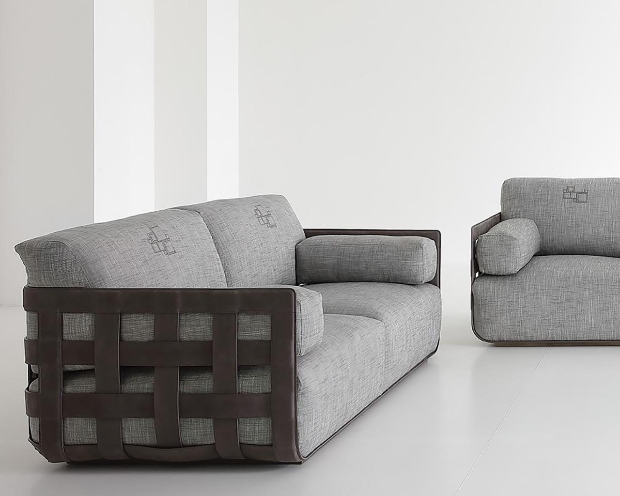 Leather sofa in a classic style | Braid by Rugiano