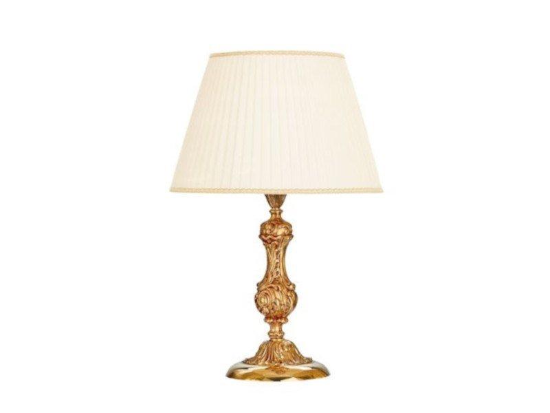 French Gold table lamp with pleated silk shade | Oldie 504/lg by Possoni Illuminazione