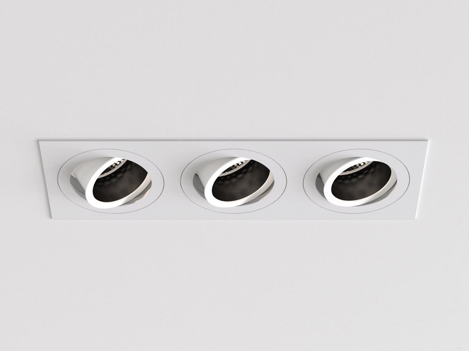 LED adjustable recessed metal spotlight | Pinhole Square Triple Adjustable by Astro lighting