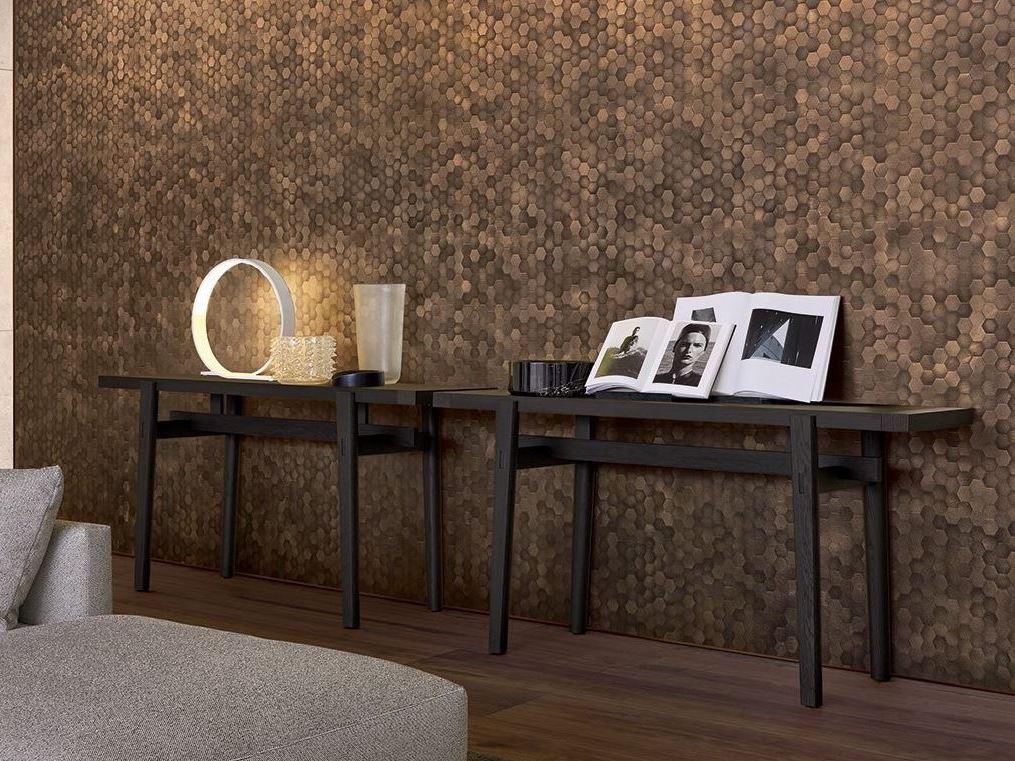 Rectangular wood veneer console table | Home Hotel by Poliform