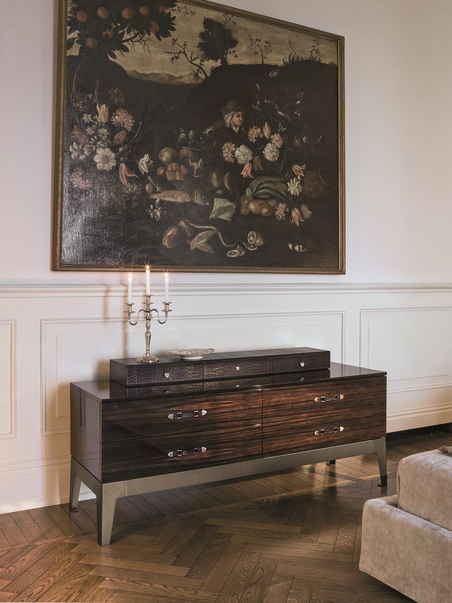 Rectangular veneer chest of drawers | Monsieur by Longhi