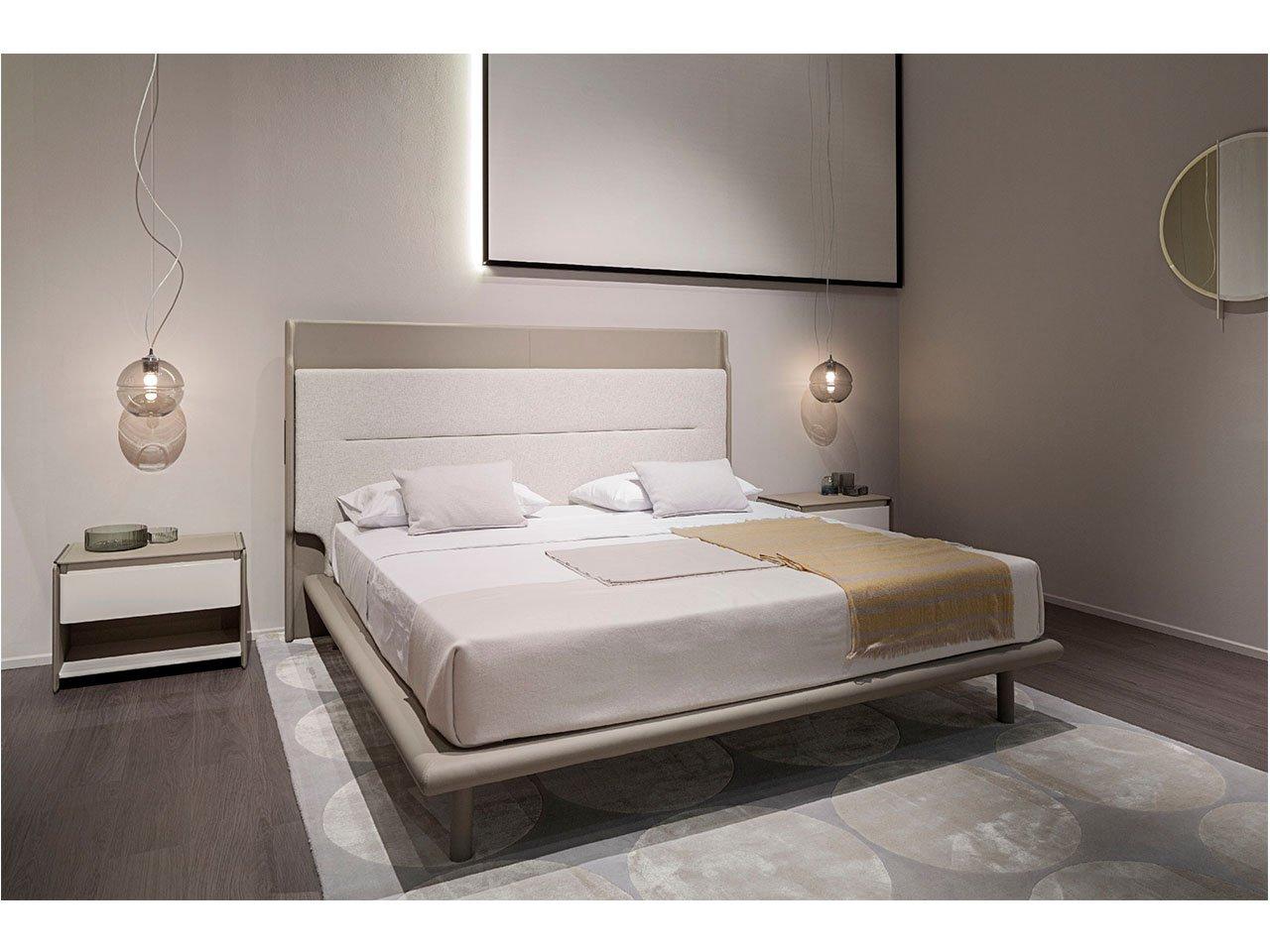 Rectangular leather bedside table with drawers | Zero by Turri