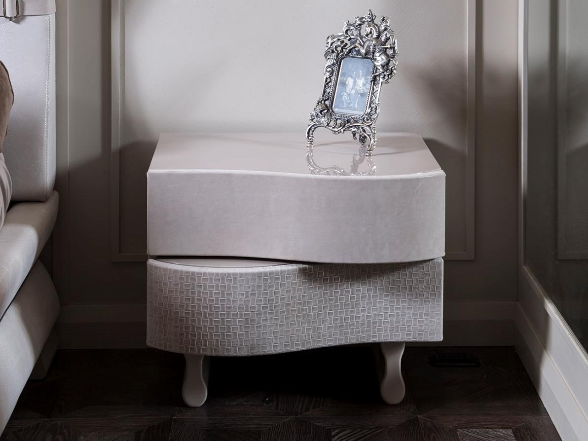 Rectangular leather and wooden bedside table | Ola by Mantellassi 1926