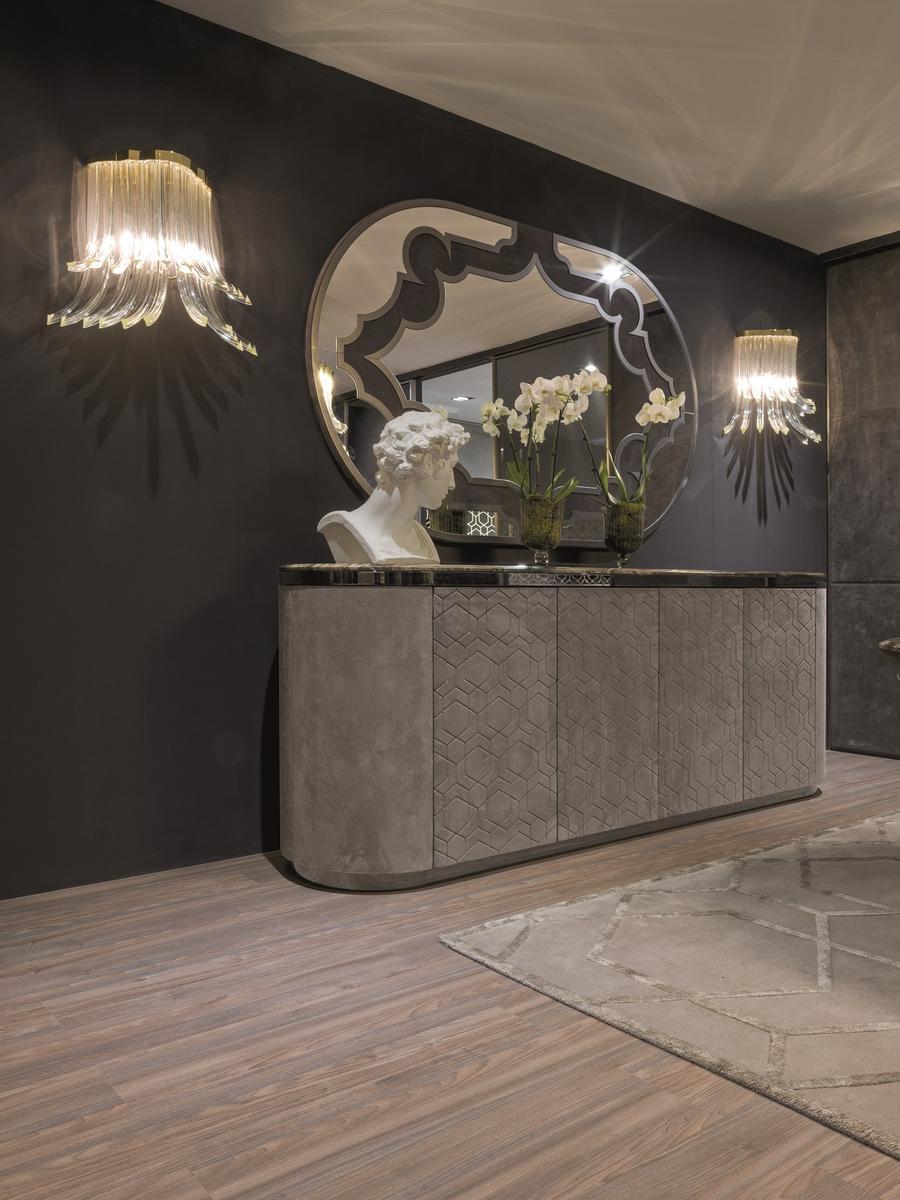 Leather sideboard with doors | Gordon by Longhi