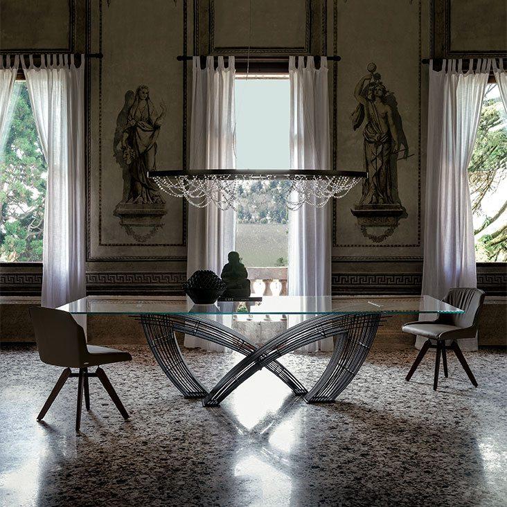 Rectangular glass table | Hystrix by Cattelan Italia