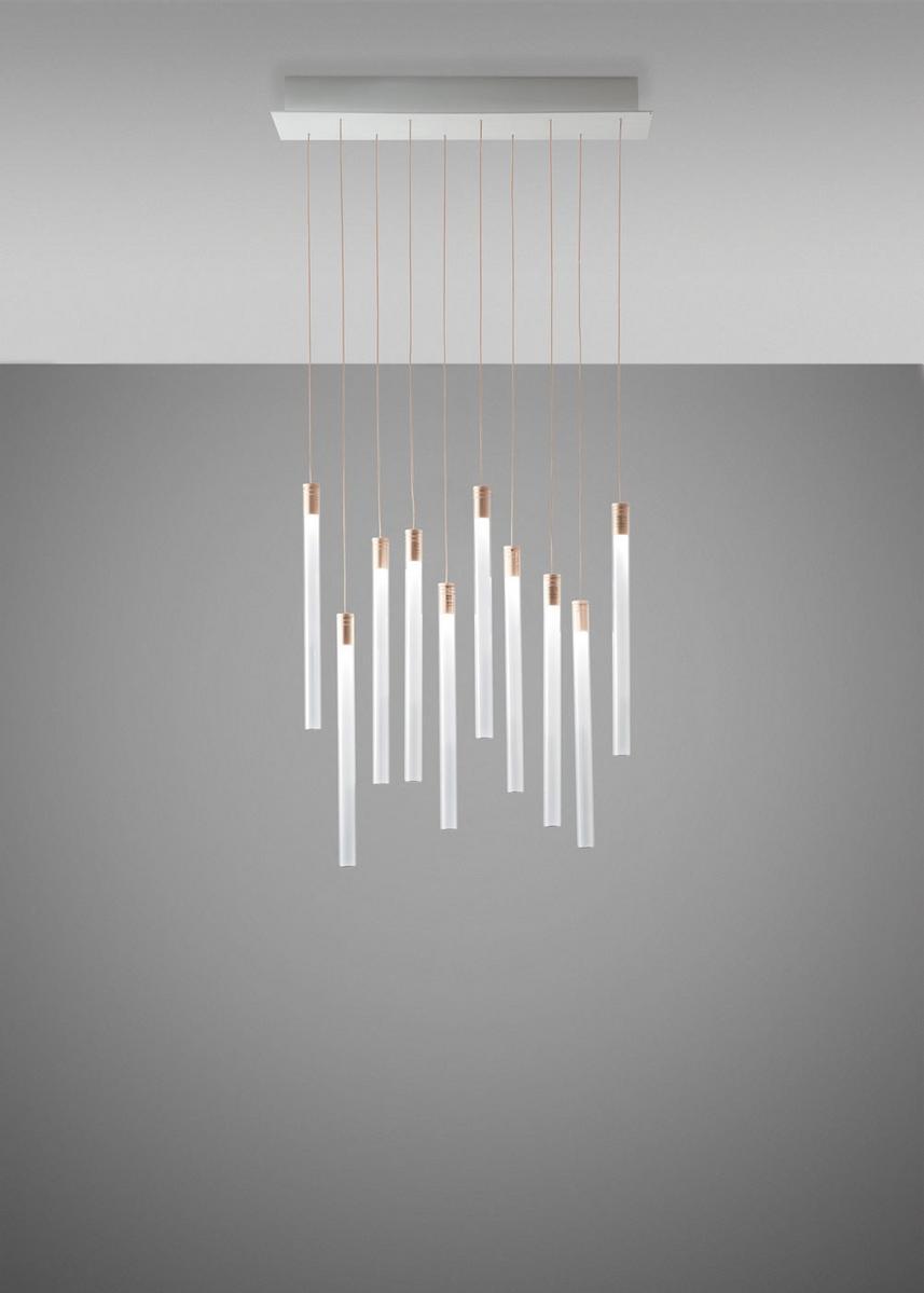 LED Borosilicate glass pendant lamp | Multispot Tooby by Fabbian