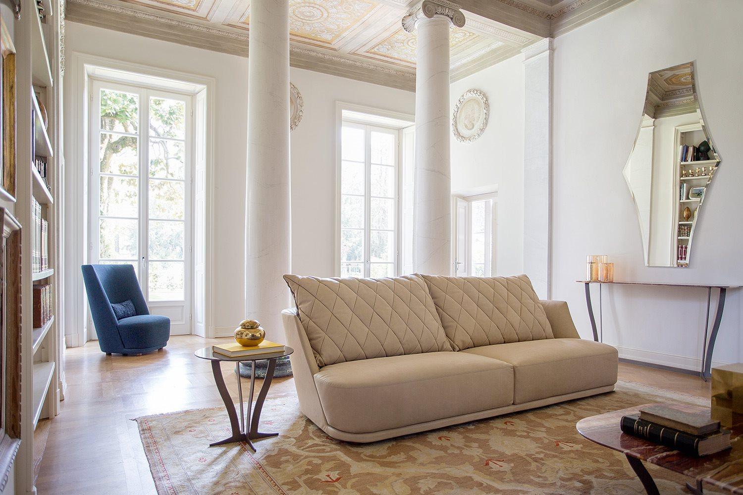 Modular leather sofa | Grace by Alberta Salotti