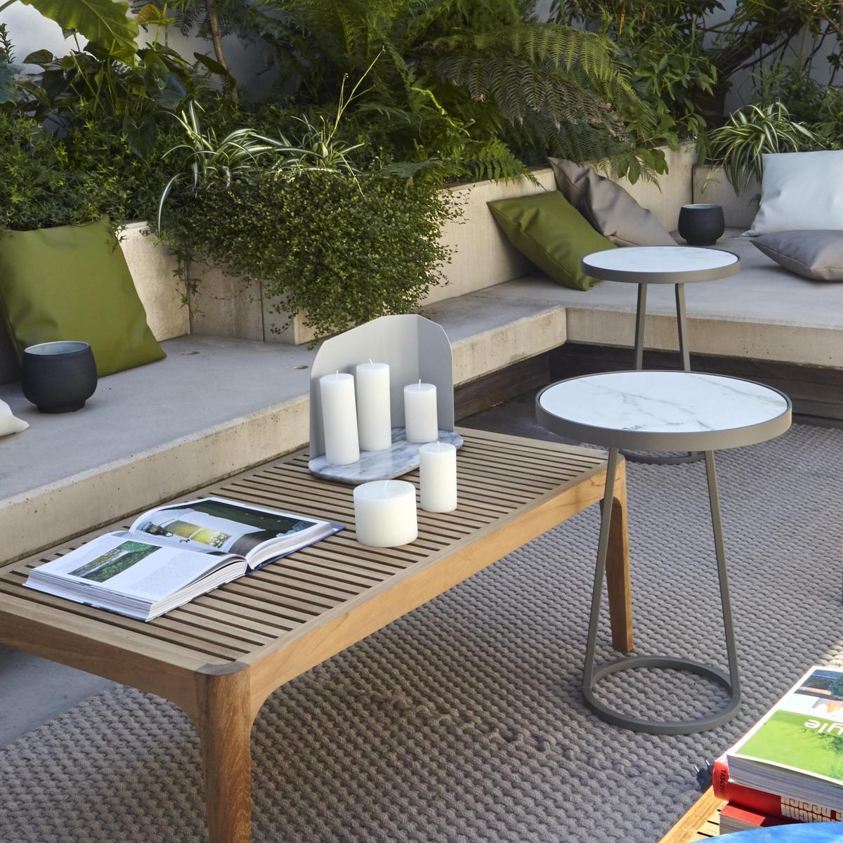 Round steel garden side table | Circles by Ligne Roset