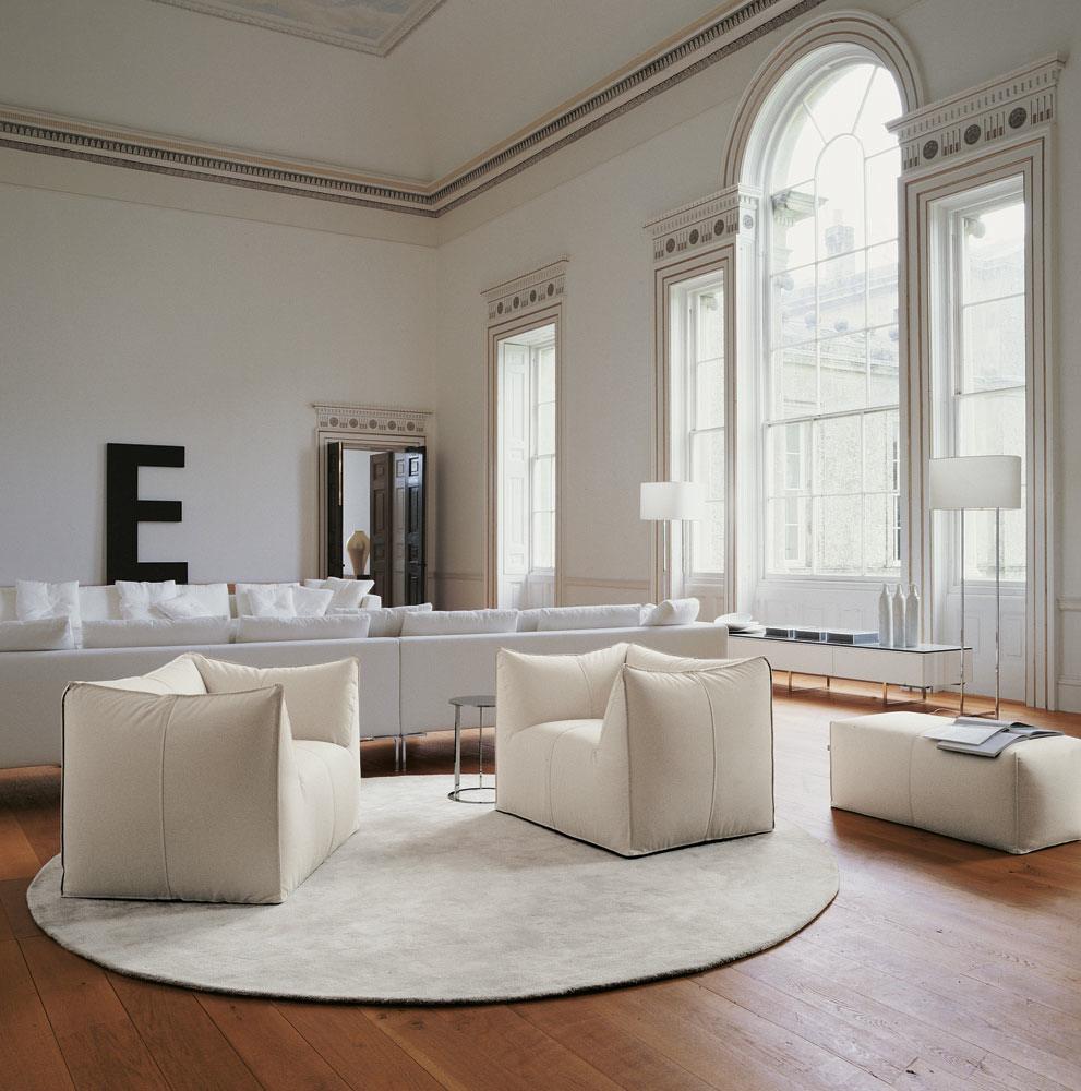 Upholstered fabric pouf | Le Bambole '07 by B&B Italia