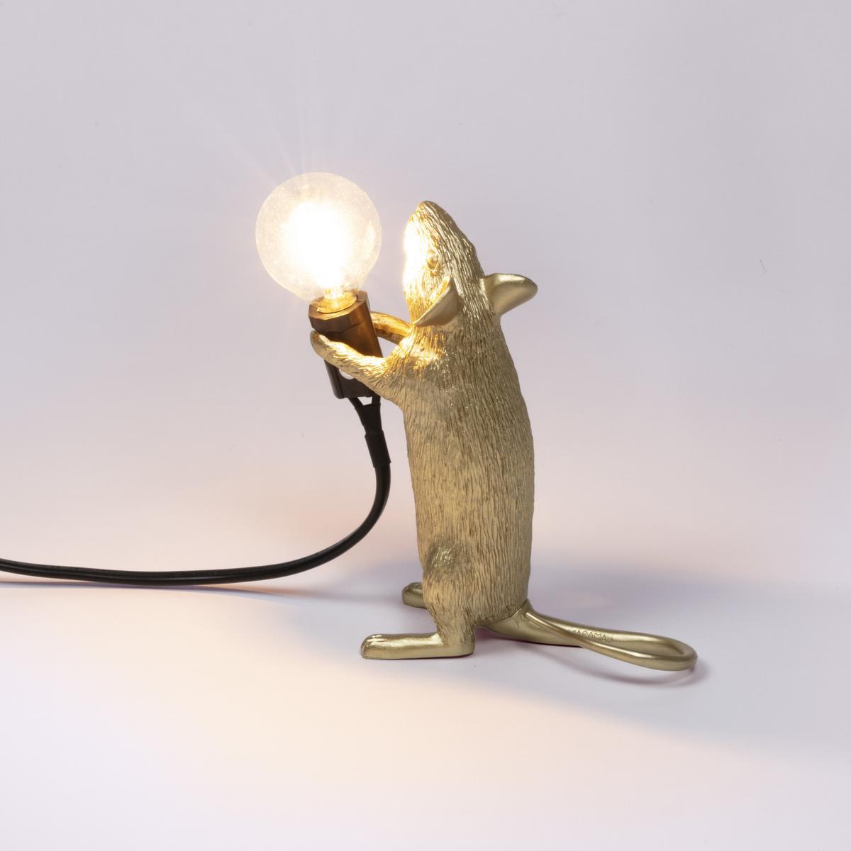 LED resin table lamp | Mouse Lamp Gold - Step by Seletti
