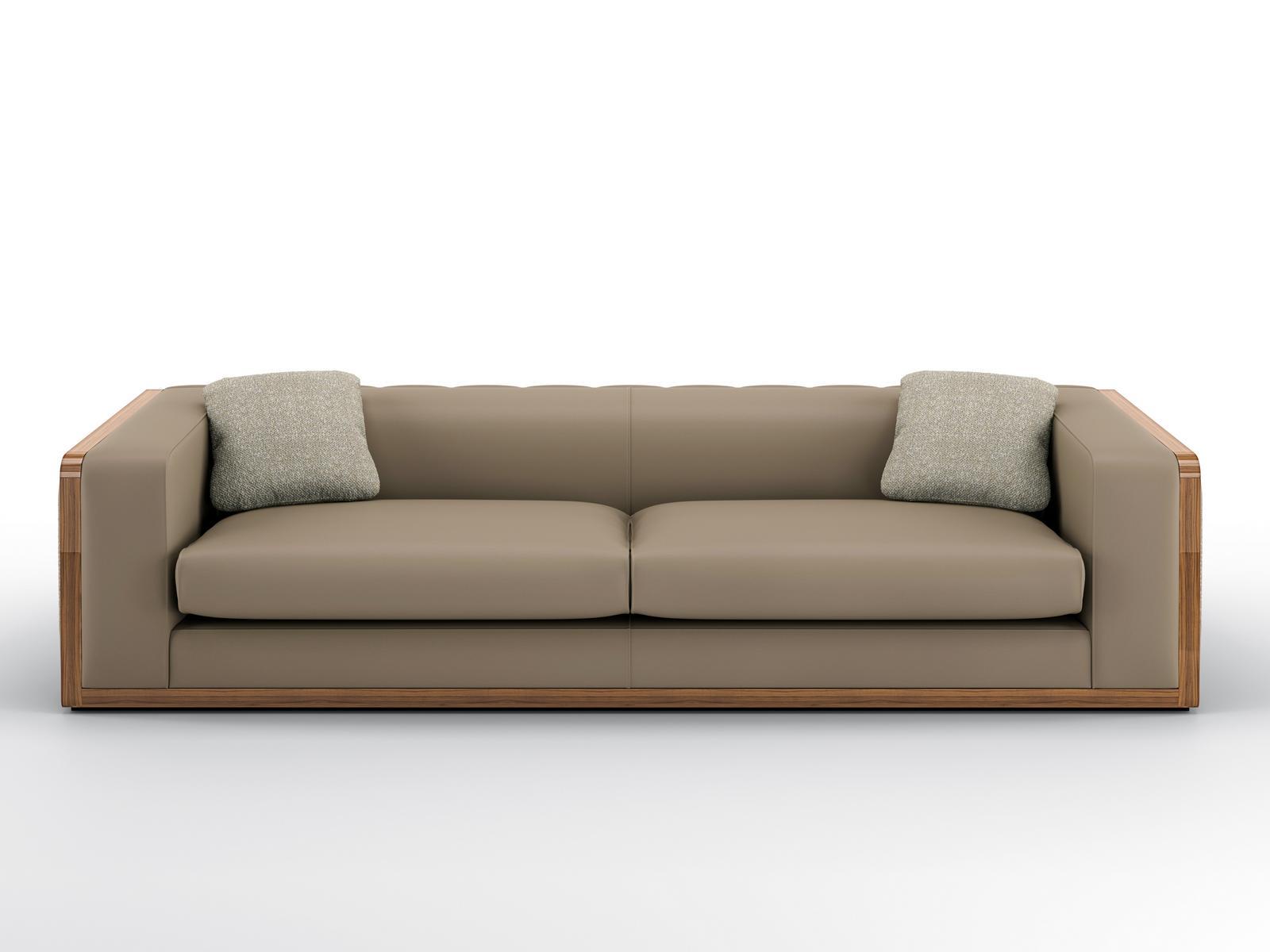 4 seater leather sofa | Vertigo by Bruno Zampa